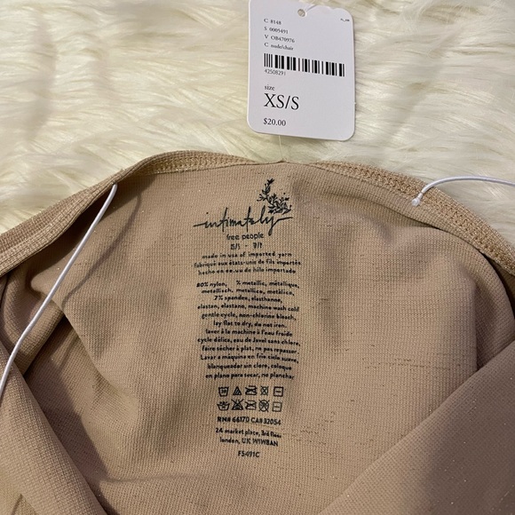 NWT Free People Brami sparkly nude - Picture 3 of 5